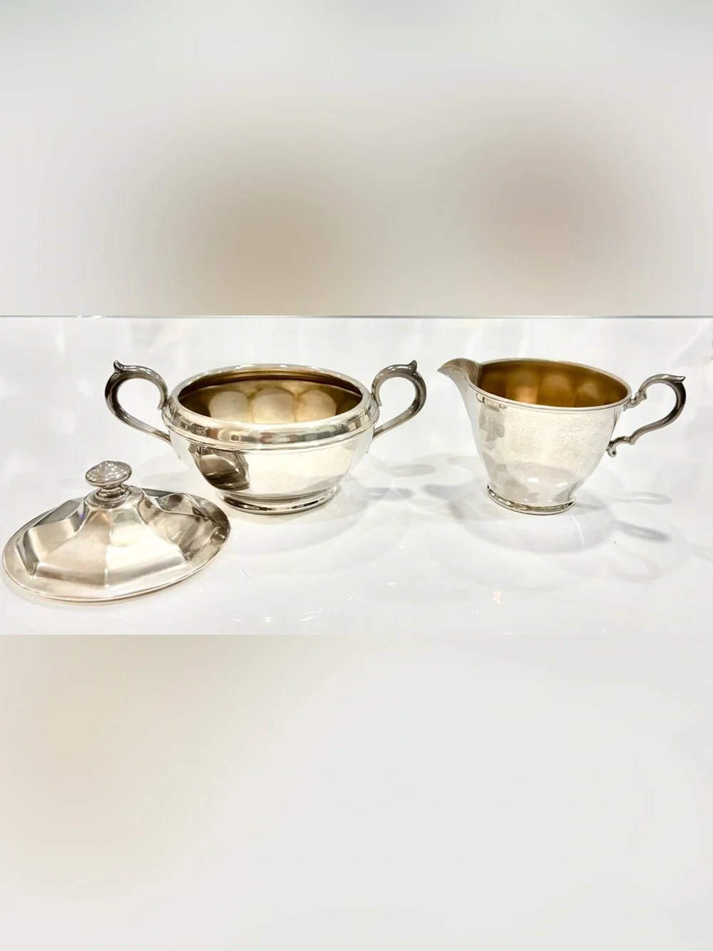 Vintage Manning, Bowman & Co. Silver-Plated Sugar Bowl and Creamer Set
